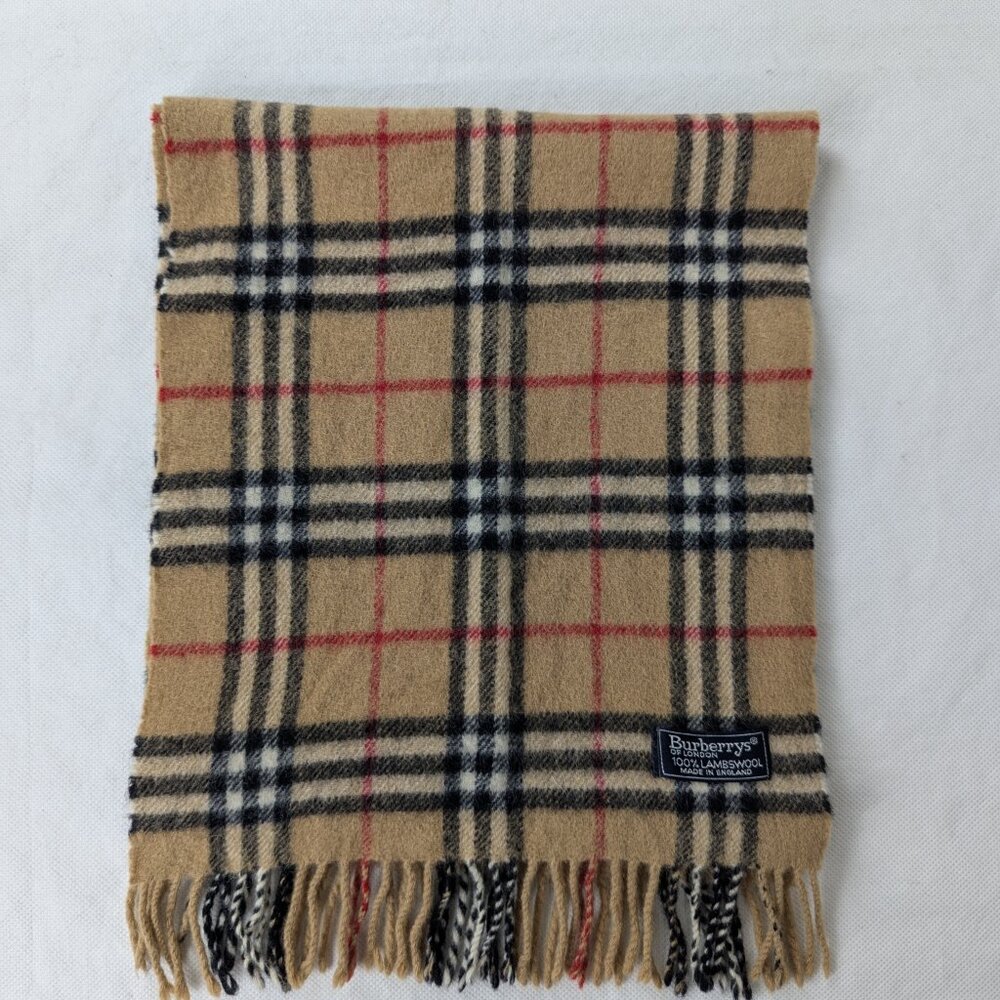 BURBERRY Lambswool Nova Check Scarf – Beige Plaid – LUXURY STYLE – FAST - Picture 2 of 6